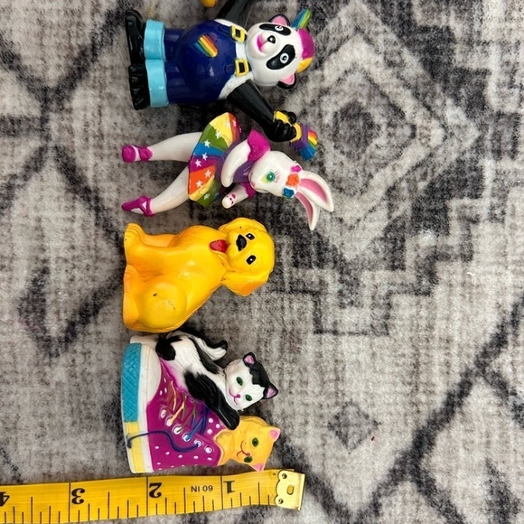 Vintage Lisa Frank PVC Figurine Lot Cake Topper Panda Casey Bunny Sneaker Cat - Picture 7 of 7